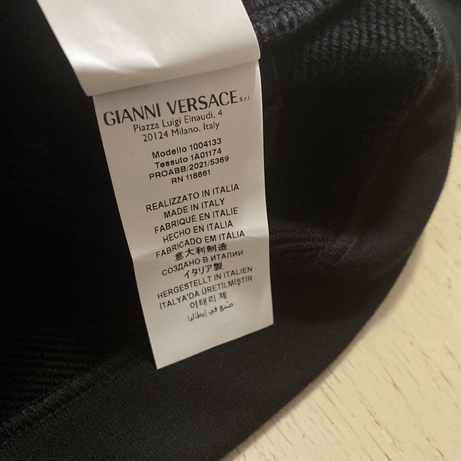 VERSACE Greca Chain Logo Crop Sweatshirt mit Strassverzierung Schwarz 44/8 US