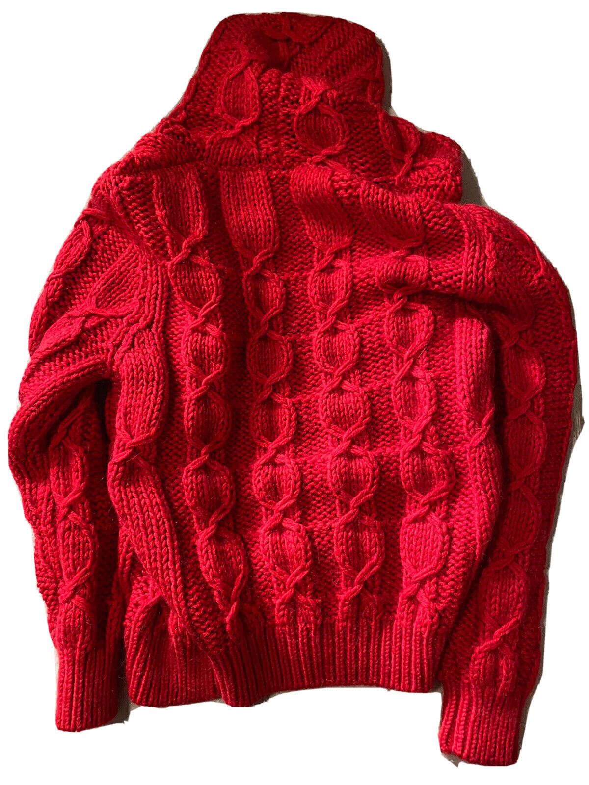 NWT $1190 Saint Laurent Мужской кардиган вязанной вязки с капюшоном Красный S Италия