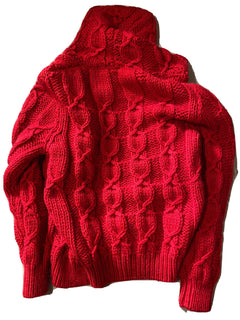 Neu mit Etikett: 1190 $ Saint Laurent Herren-Cardigan mit Kapuze, Coble-Strick, Rot, S, Italien