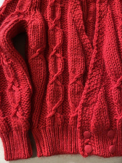 Neu mit Etikett: 1190 $ Saint Laurent Herren-Cardigan mit Kapuze, Coble-Strick, Rot, S, Italien