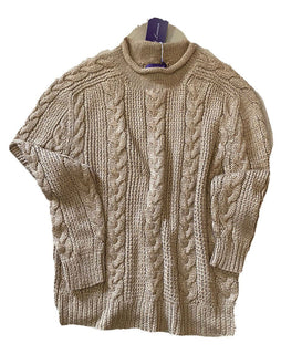 Neu mit Etikett: 1295 $ Ralph Lauren Purple Label Handgestrickter Herrenpullover in Luxus-Beige M