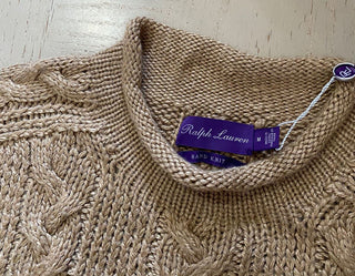 Neu mit Etikett: 1295 $ Ralph Lauren Purple Label Handgestrickter Herrenpullover in Luxus-Beige M