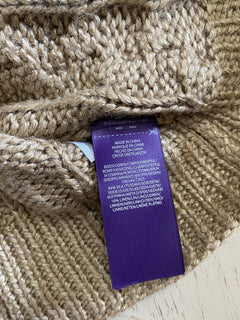 Neu mit Etikett: 1295 $ Ralph Lauren Purple Label Handgestrickter Herrenpullover in Luxus-Beige M