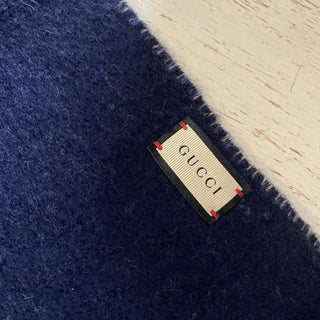 Мужской шарф NWT Gucci Riverside Gucci Monogram, королевский синий/серый, Италия
