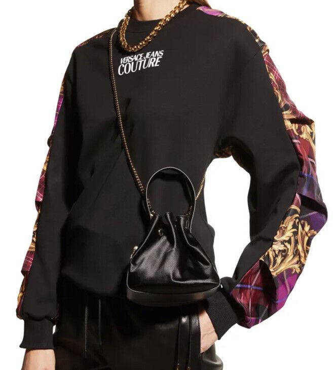 Новая женская вечерняя атласная сумка-хобо Versace Medusa Charm Black, Италия, $1275