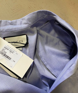 Neues Gucci-Herren-Jeanshemd aus feinem Oxford-Licht, Blau, L US (50 Eu), Italien