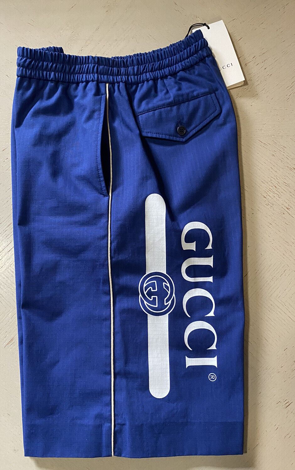 NWT $1450 Gucci Mens Gucci Monogram Short Blue 30 US/46 Eu