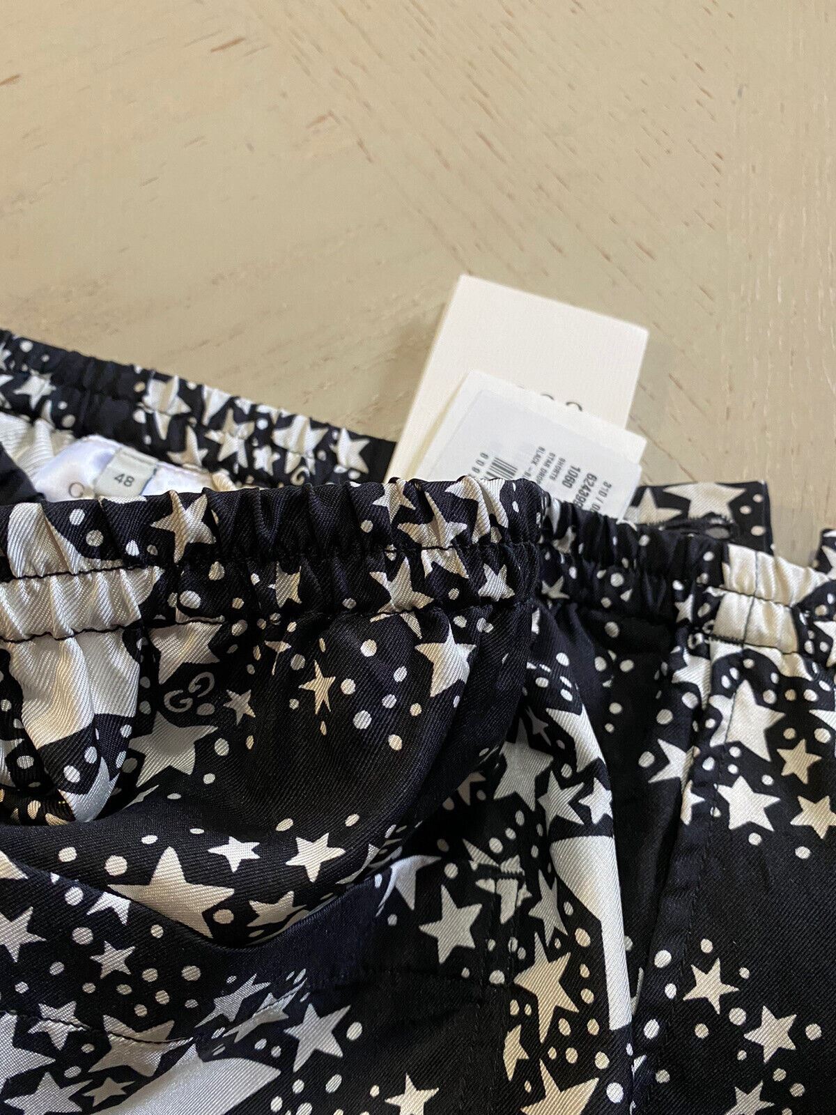 NWT $1180 Мужские короткие брюки Gucci Star Drop GG Monogram, черные/белые, 32 США/48 ЕС