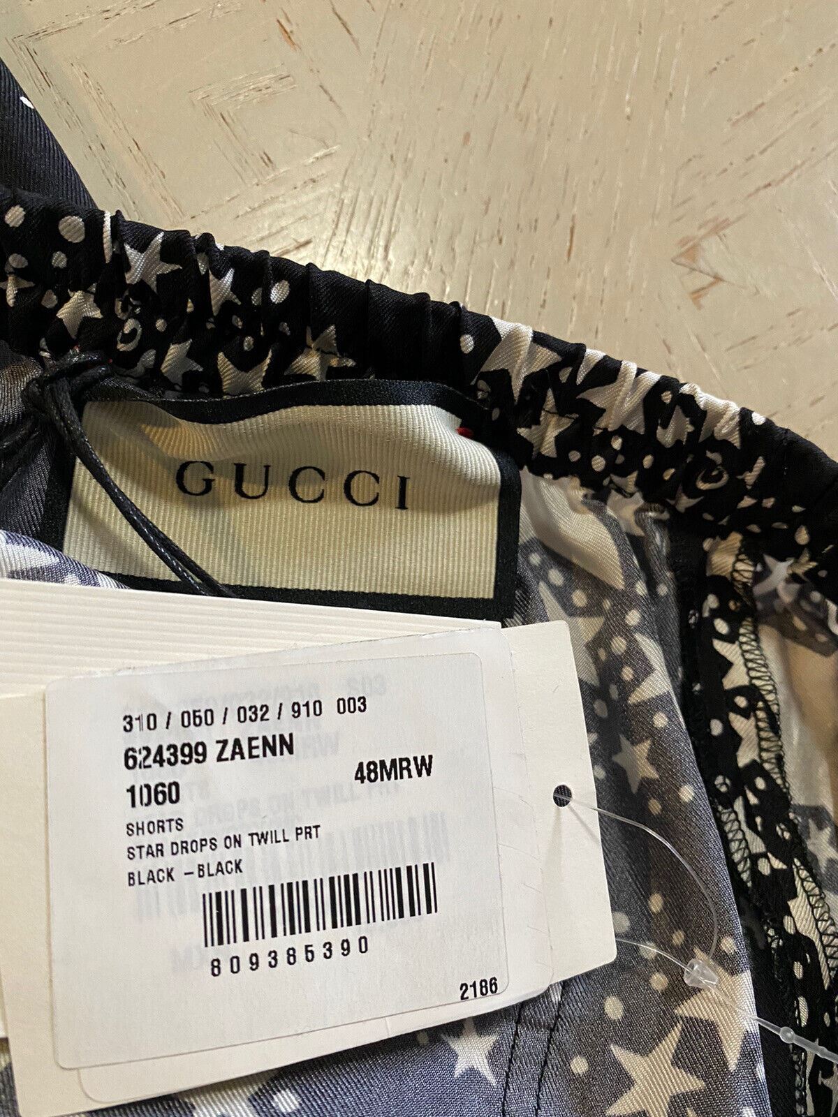 NWT $1180 Мужские короткие брюки Gucci Star Drop GG Monogram, черные/белые, 32 США/48 ЕС