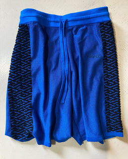 Neu mit Etikett: 725 $ Versace Herren-Shorts, Blau/Schwarz, 34 US/50 Eu, Italien