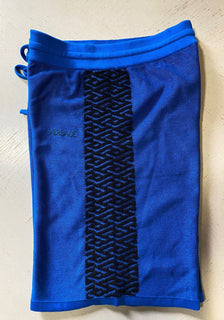 Neu mit Etikett: 725 $ Versace Herren-Shorts, Blau/Schwarz, 34 US/50 Eu, Italien