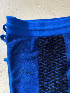 Neu mit Etikett: 725 $ Versace Herren-Shorts, Blau/Schwarz, 34 US/50 Eu, Italien