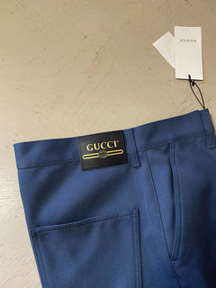 Neu mit Etikett: 1.200 $ Gucci Thunder-Hose aus gefärbtem Polyester-Drill für Herren, Blau, 32 US (48 EU)