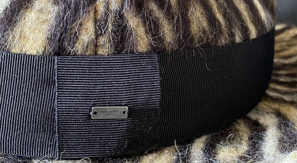 NWT $795 Saint Laurent Womens Fedora Hat Beige/Black Size M Italy