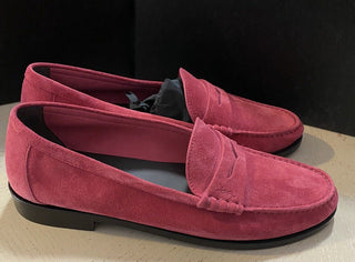 NIB 695 $ Saint Laurent Herren-Wildleder-Loafer Burgund 10 US / 43 Eu Italien