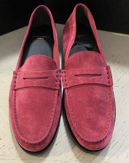 NIB 695 $ Saint Laurent Herren-Wildleder-Loafer Burgund 10 US / 43 Eu Italien