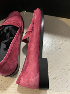 NIB 695 $ Saint Laurent Herren-Wildleder-Loafer Burgund 10 US / 43 Eu Italien