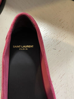 NIB 695 $ Saint Laurent Herren-Wildleder-Loafer Burgund 10 US / 43 Eu Italien