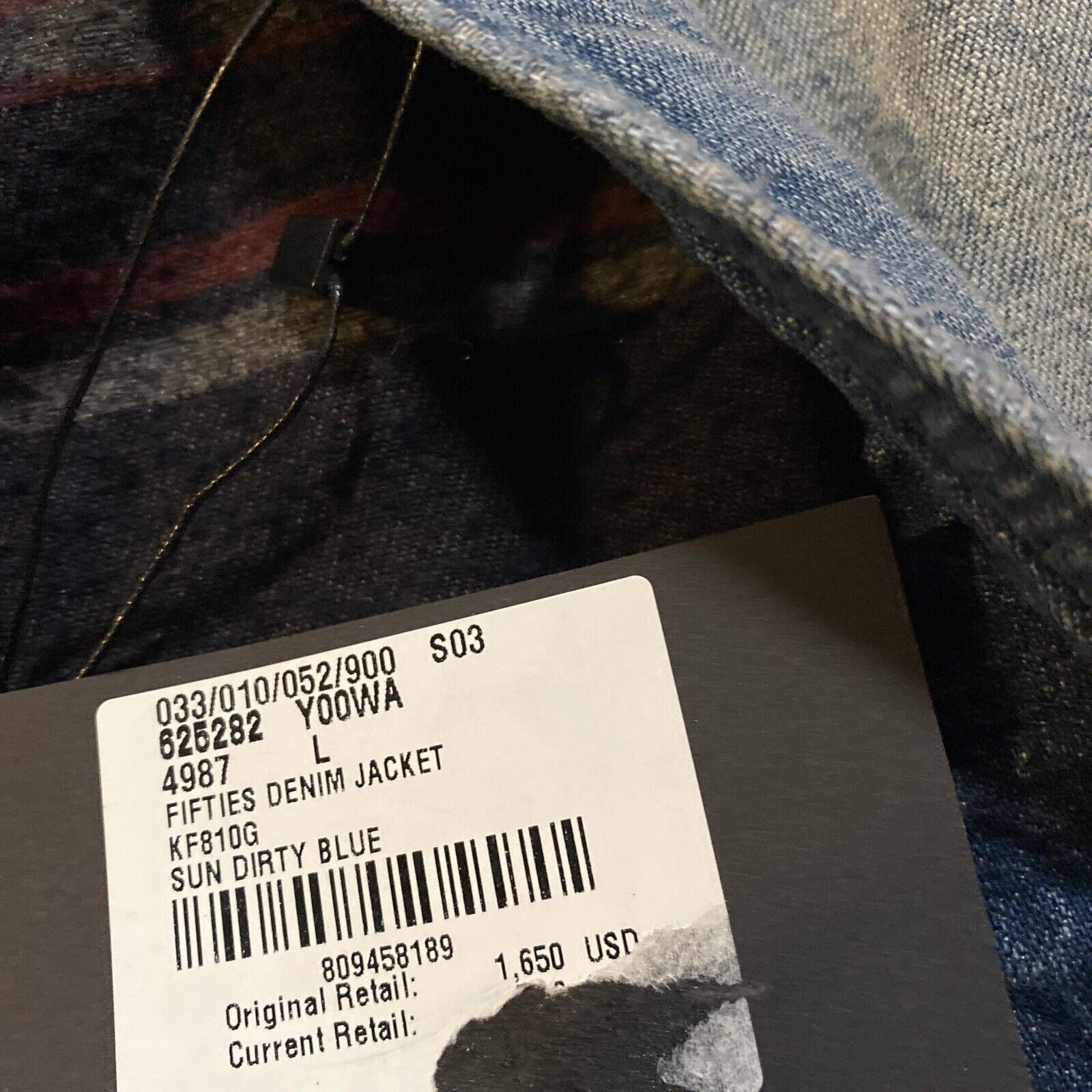Новая мужская джинсовая куртка Saint Laurent Fifties Sun Dirty Blue L за $1650
