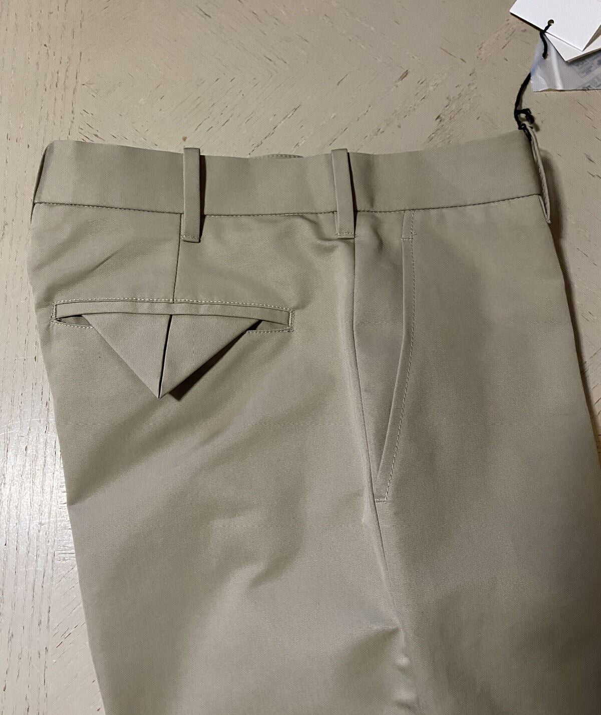 Neu mit Etikett: 790 $ Bottega Veneta Herren Copact Baumwollhose Sand/LT Brown 30 US/46 Eu