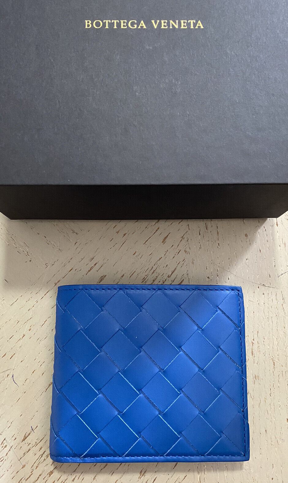 New Bottega Veneta Mens Wallet Blue 605721  Italy