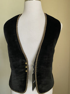 Neu $2890 Saint Laurent Herren Gilet Velours Weste Schwarz 42 US ( 52 Eu )