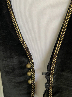 Neu $2890 Saint Laurent Herren Gilet Velours Weste Schwarz 42 US ( 52 Eu )