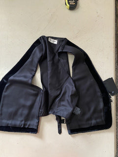 Neu $2890 Saint Laurent Herren Gilet Velours Weste Schwarz 42 US ( 52 Eu )