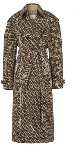 Neu $3750 Burberry Damen-Trenchcoat mit Pedley-Logo und Gürtel, Braun, 6 US (40 Ita)