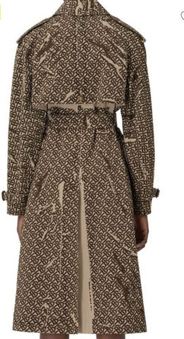 New $3750 Burberry Women’s Pedley Belted Logo Trench Coat Brown 6 US ( 40 Ita )