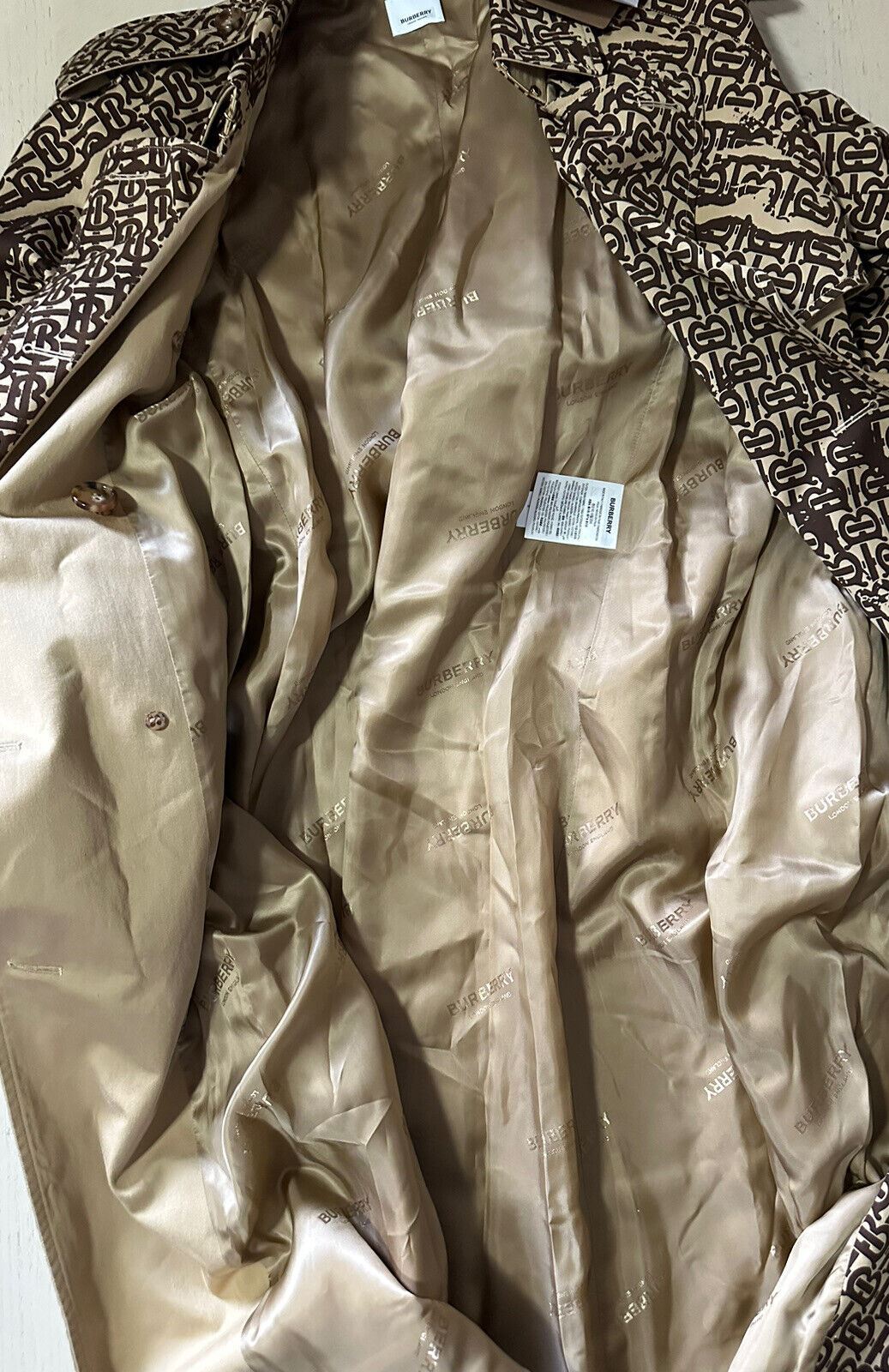 Neu $3750 Burberry Damen-Trenchcoat mit Pedley-Logo und Gürtel, Braun, 6 US (40 Ita)