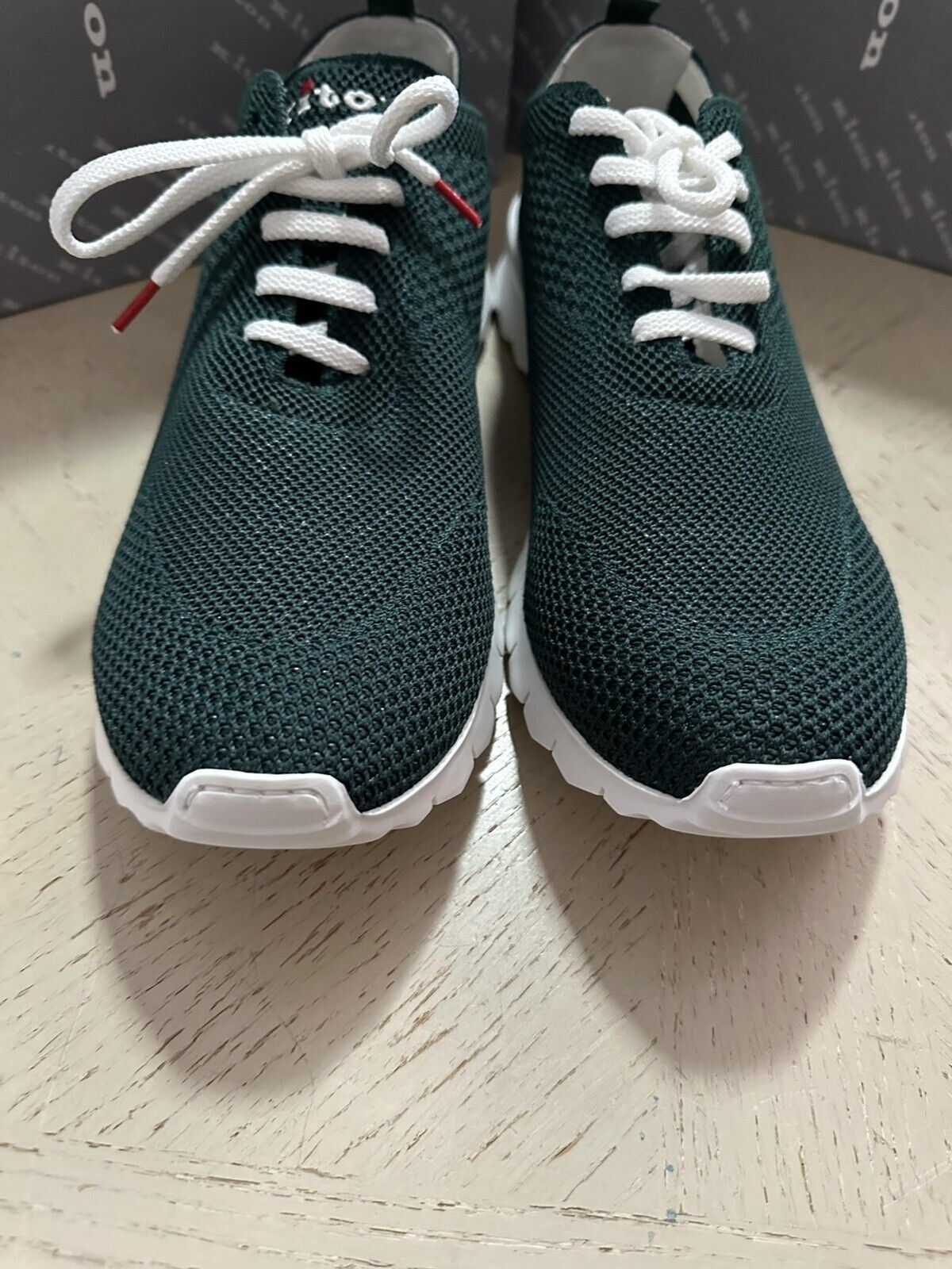 NIB $695 Kiton Knit Lace-Up These sock Sneakers Green 9.5 US/42.5 Eu Italy