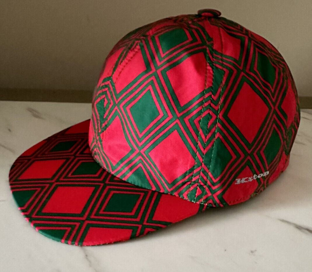 Neu mit Etikett: Kiton Baseballkappe mit Rautenmuster, Rot, Größe M