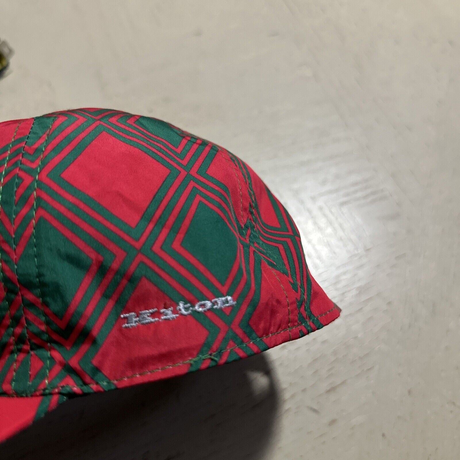 NWT Kiton Diamond-Print Baseball Cap Hat Red Size M