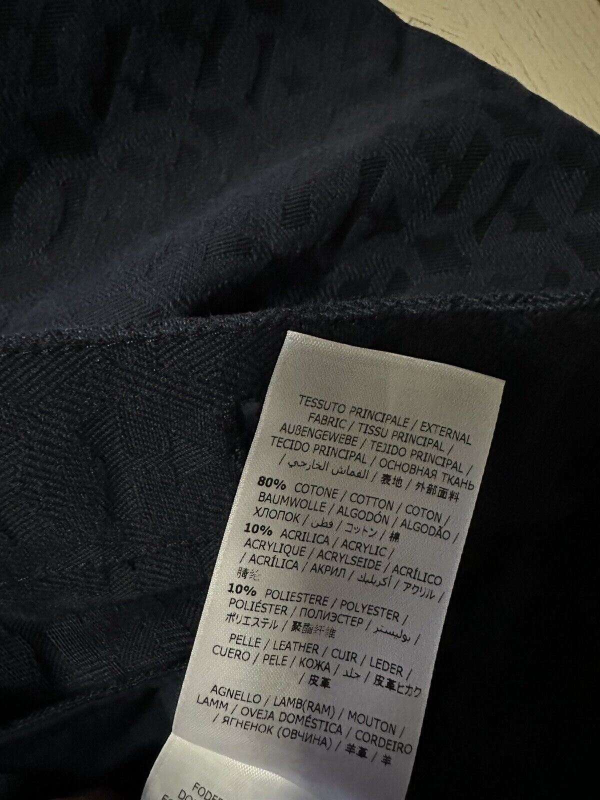 New $1490 Salvatore Ferragamo Men Cotton/Leather Jacket Black/Blue 38 US/48 Eu