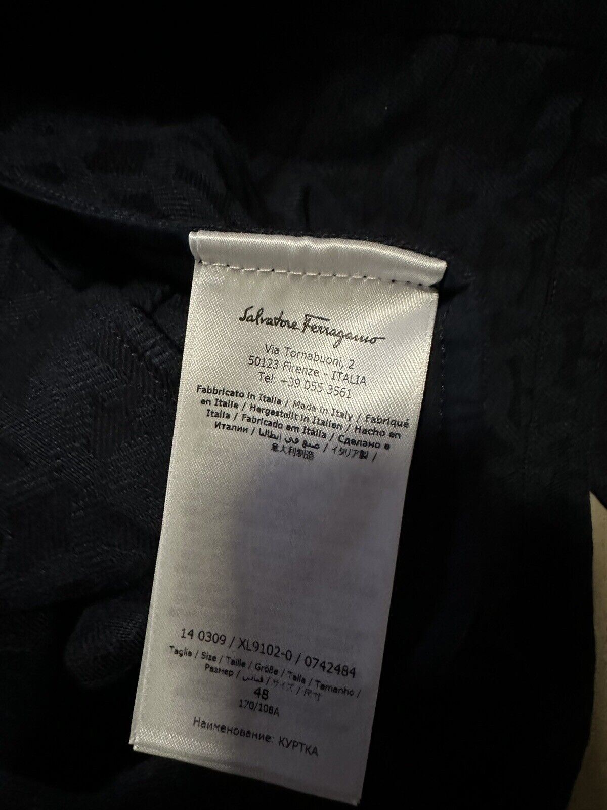 Новая мужская хлопковая/кожаная куртка Salvatore Ferragamo стоимостью 1490 долларов США, черная/синяя, 38 США/48 ЕС