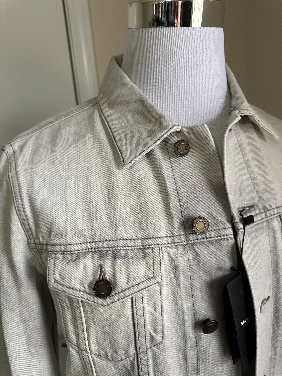 Новая мужская джинсовая куртка Saint Laurent серого цвета Super Bleach M за $1290