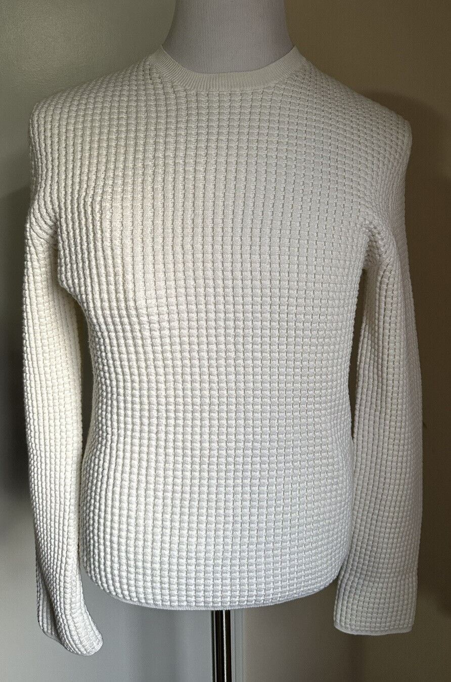 NWT $$1850 Bottega Veneta Men Crewneck Sweater Off White S Italy