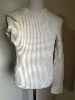 NWT $$1850 Bottega Veneta Men Crewneck Sweater Off White S Italy