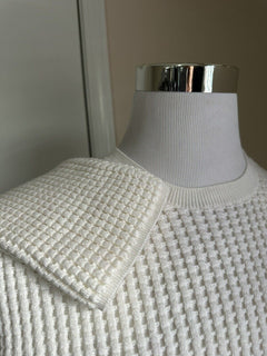 NWT $$1850 Bottega Veneta Men Crewneck Sweater Off White S Italy