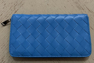 Neu $920 Bottega Veneta Damen Geldbörse Blau 608051 Italien