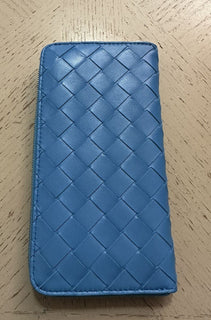 Neu $920 Bottega Veneta Damen Geldbörse Blau 608051 Italien