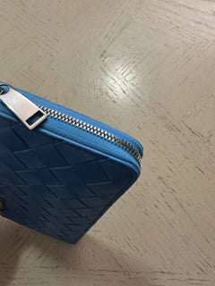 Neu $920 Bottega Veneta Damen Geldbörse Blau 608051 Italien