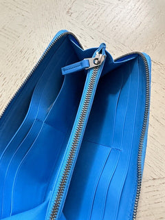 Neu $920 Bottega Veneta Damen Geldbörse Blau 608051 Italien