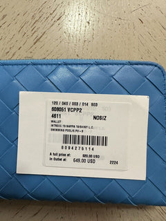 Neu $920 Bottega Veneta Damen Geldbörse Blau 608051 Italien
