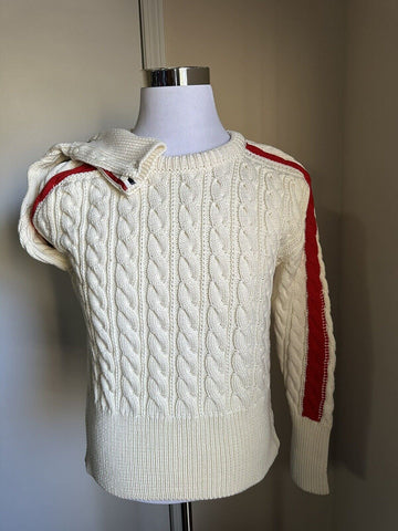 Neu mit Etikett: Thom Browne Herren-Pullover aus Merinowolle mit Zopfmuster, Weiß, Größe S (1), Irland