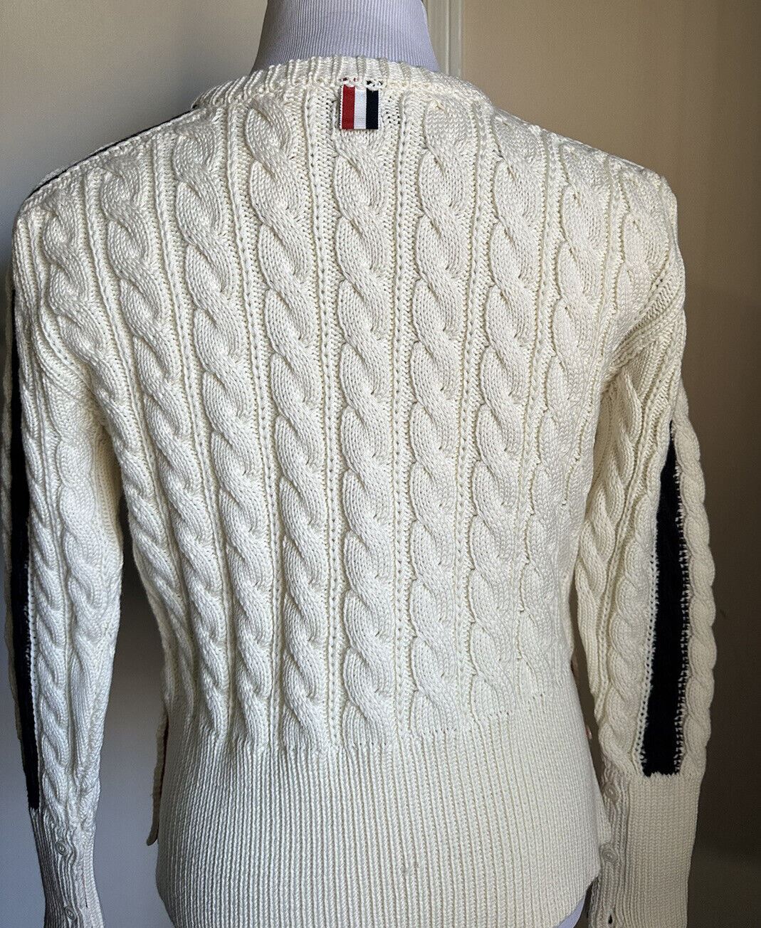 NWT Thom Browne Men Cable Knit Merino Wool Sweater White Size S ( 1 ) Ireland