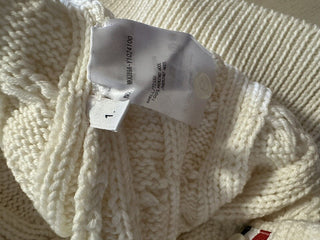 Neu mit Etikett: Thom Browne Herren-Pullover aus Merinowolle mit Zopfmuster, Weiß, Größe S (1), Irland