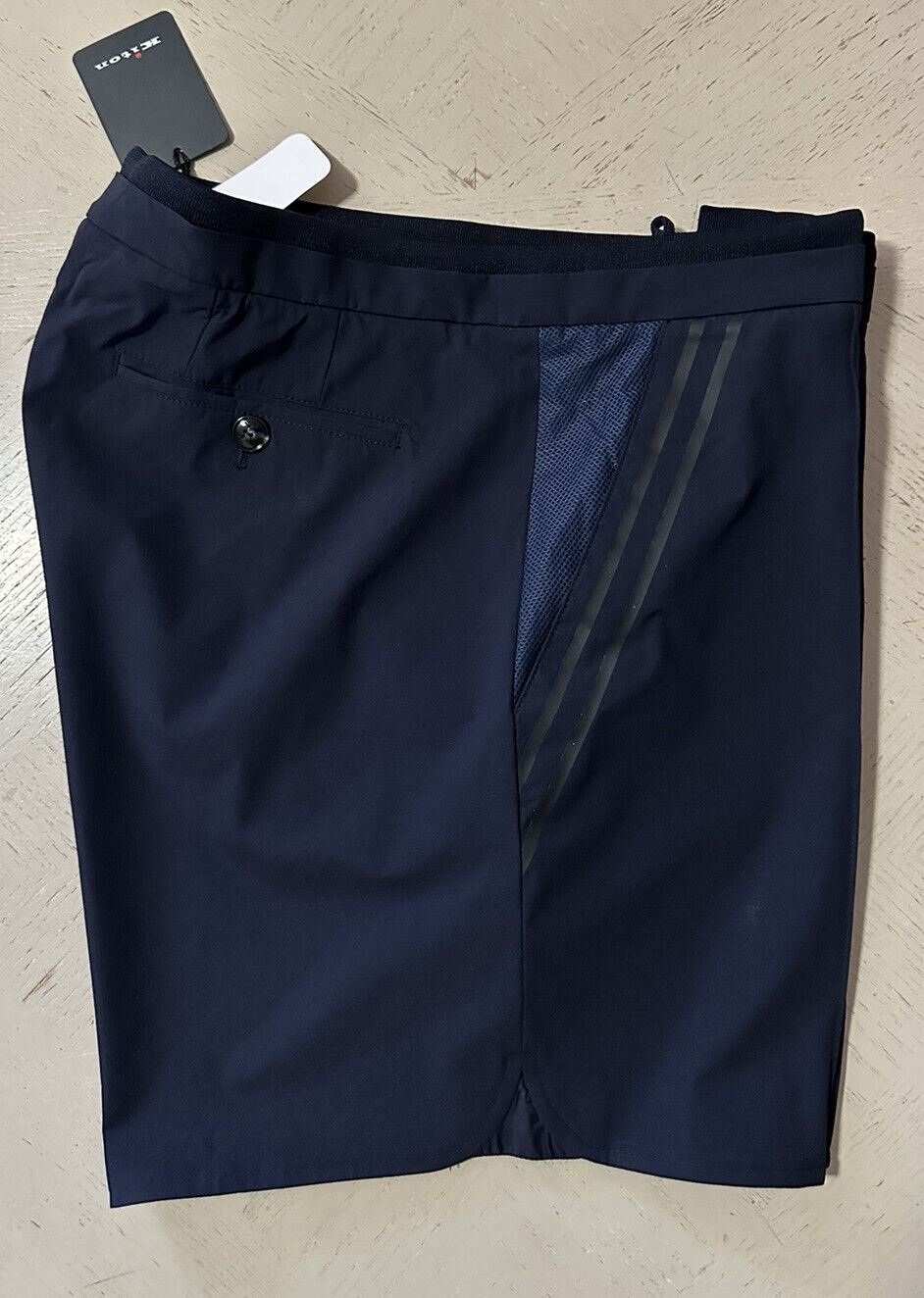 NWT $1395 Мужские нейлоновые короткие шорты Kiton темно-синего цвета, размер 40 США/56 ЕС, Италия