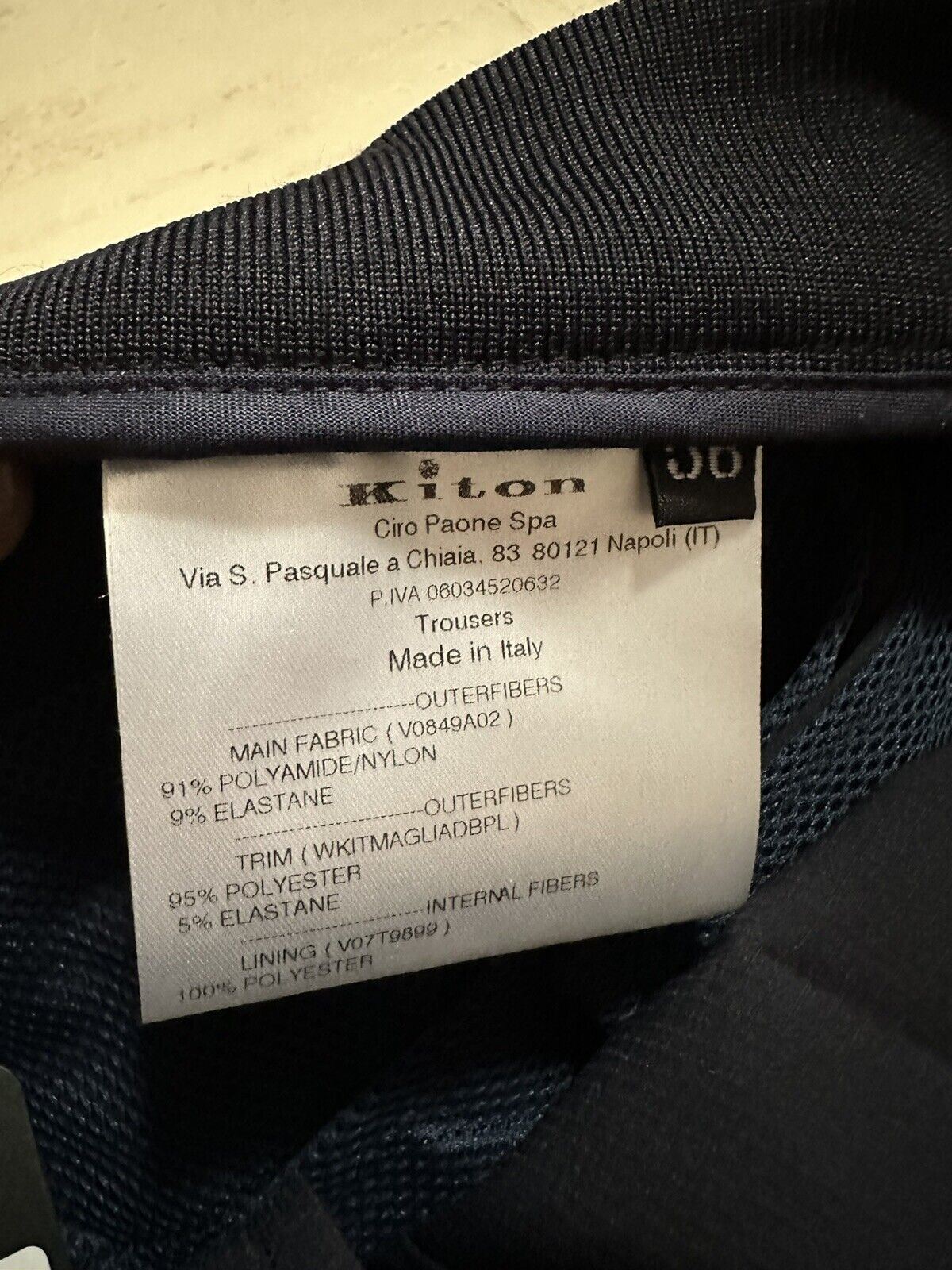 NWT $1395 Kiton Mens Nylon Short Color Navy Size 40 US/56 Eu Italy
